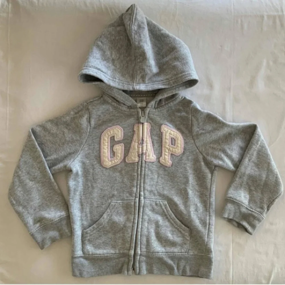 Baby Gap Girl Sparkly Logo Zip Hoodie